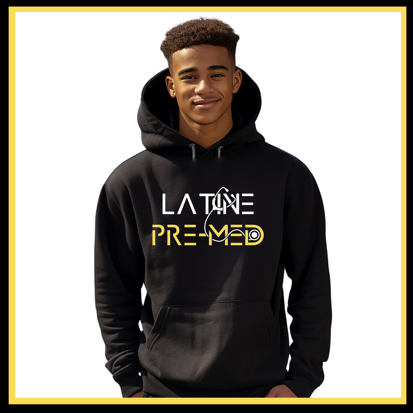 B-MED Latine Pre-Med Hoodie-Black