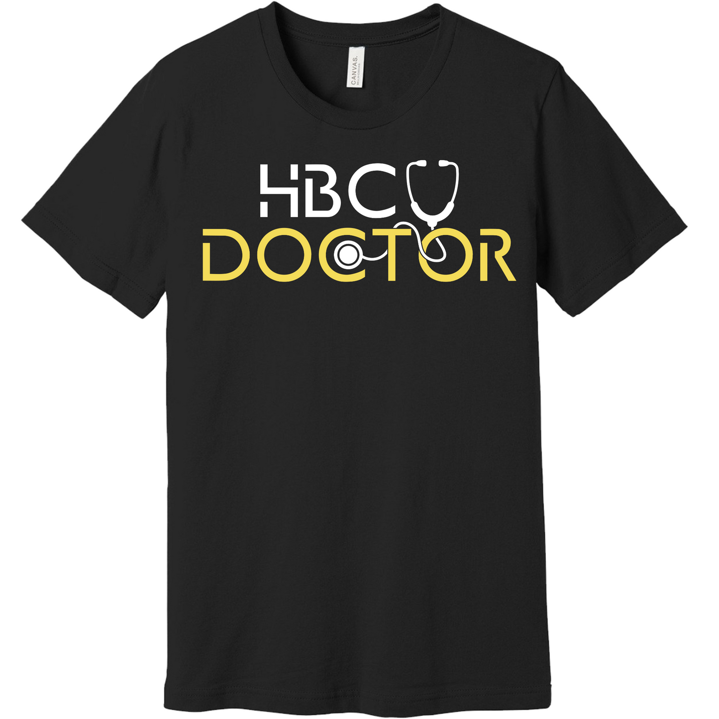 Black T-Shirt with HBCU Doctor design, perfect for showcasing pride in Historically Black Colleges and Universities.
