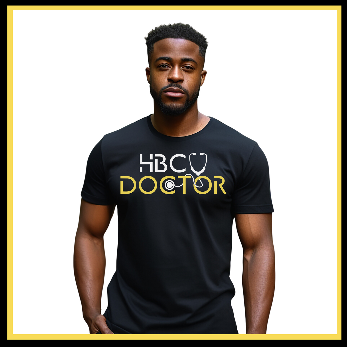 Black T-Shirt with HBCU Doctor design, perfect for showcasing pride in Historically Black Colleges and Universities.