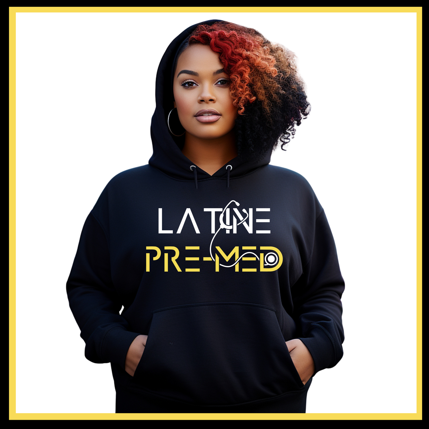 B-MED Latine Pre-Med Hoodie-Black