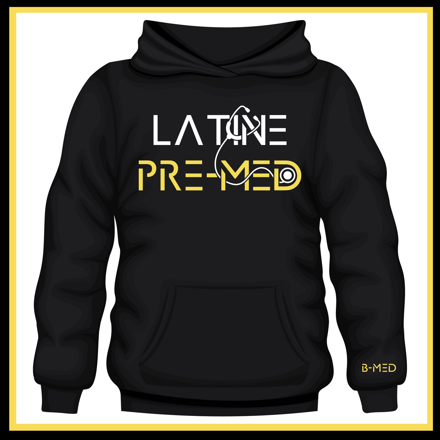 B-MED Latine Pre-Med Hoodie-Black