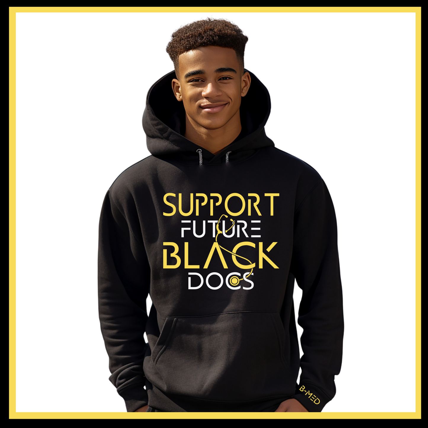 Support Future Black Doctors Hoodie- Black