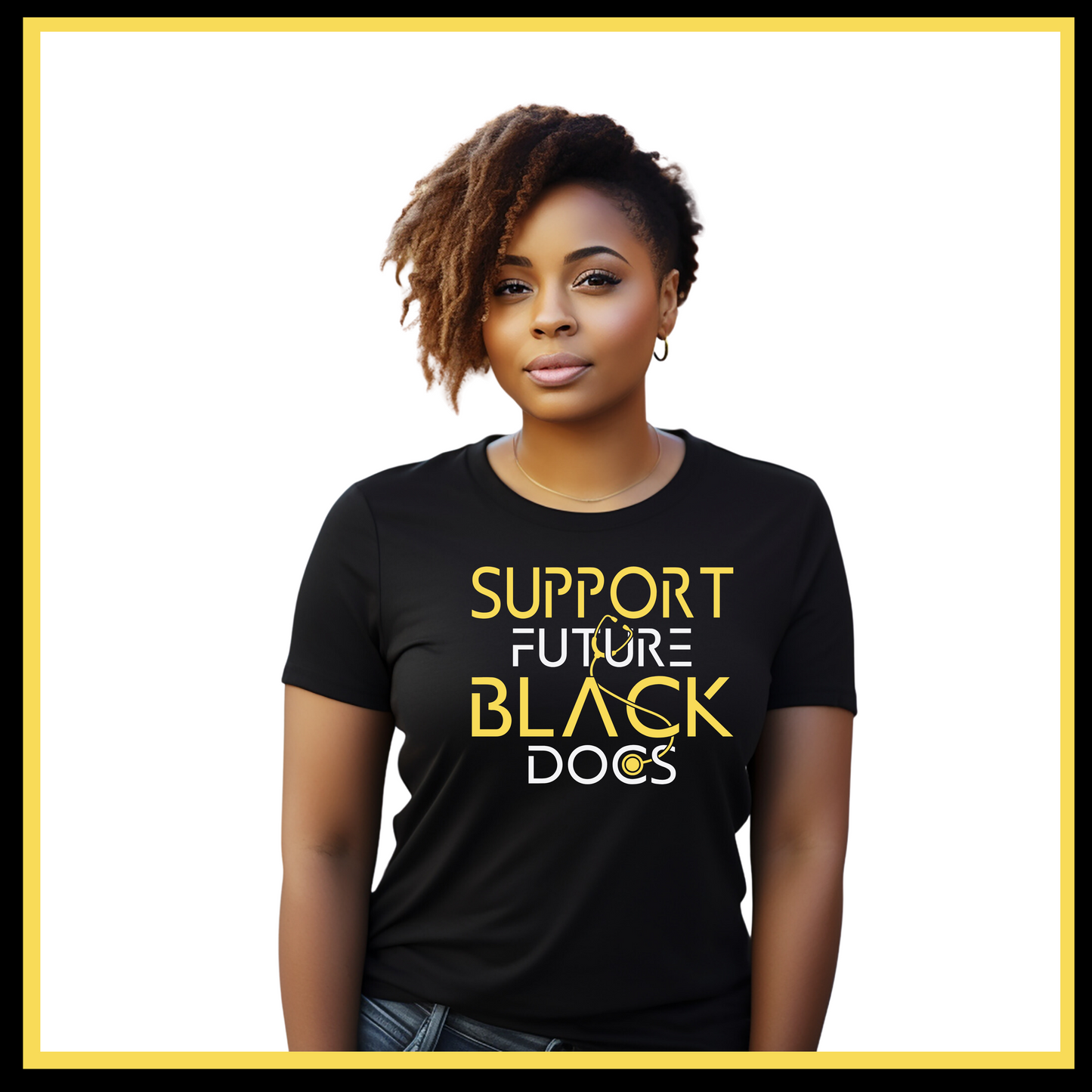 Support Future Black Doctors T-Shirt- Black